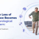 Older man experiencing loss of balance, highlighting possible neurological concerns and treatment.
