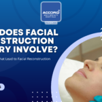 Accord Multi Specialty Hospitals banner explaining what facial reconstruction surgery involves and its common causes.